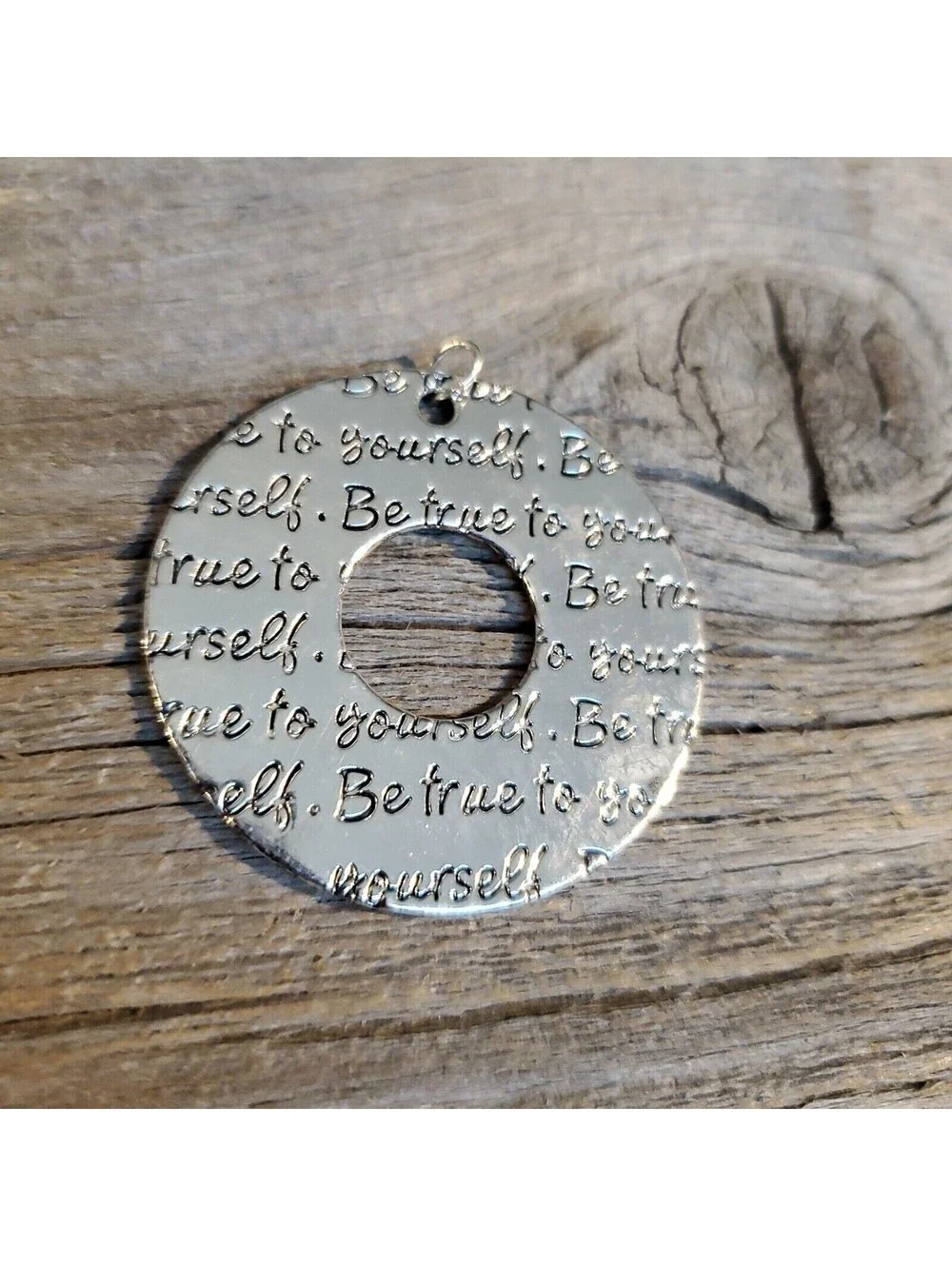 Be True To Yourself Positive Affirmation Silver Pewter Pendant